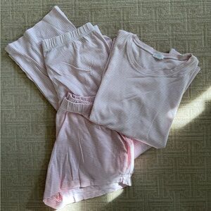 Lake Crew Bundle Striped Pajama Set in Soft Pink Medium